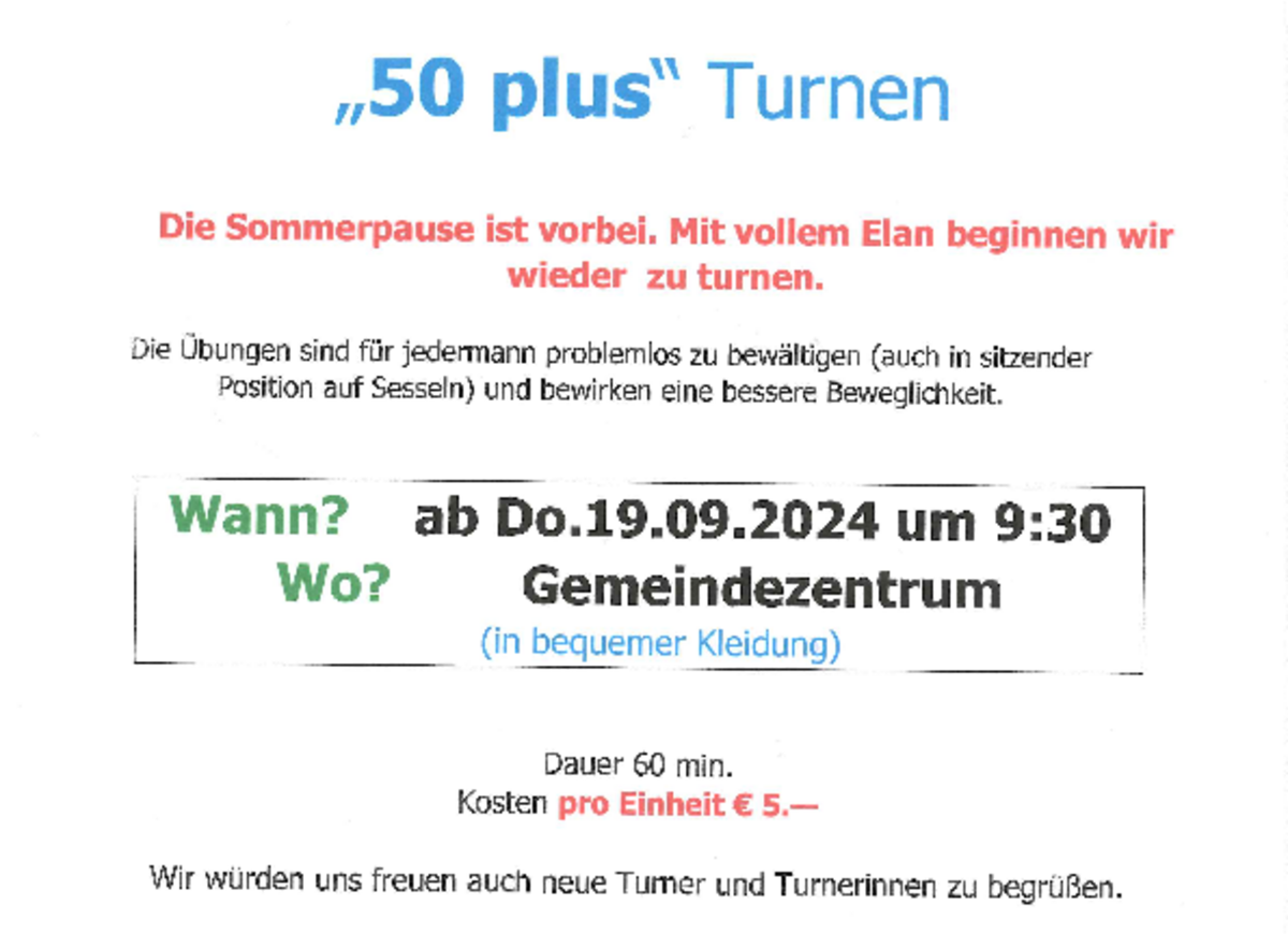 Turnen 50 Plus